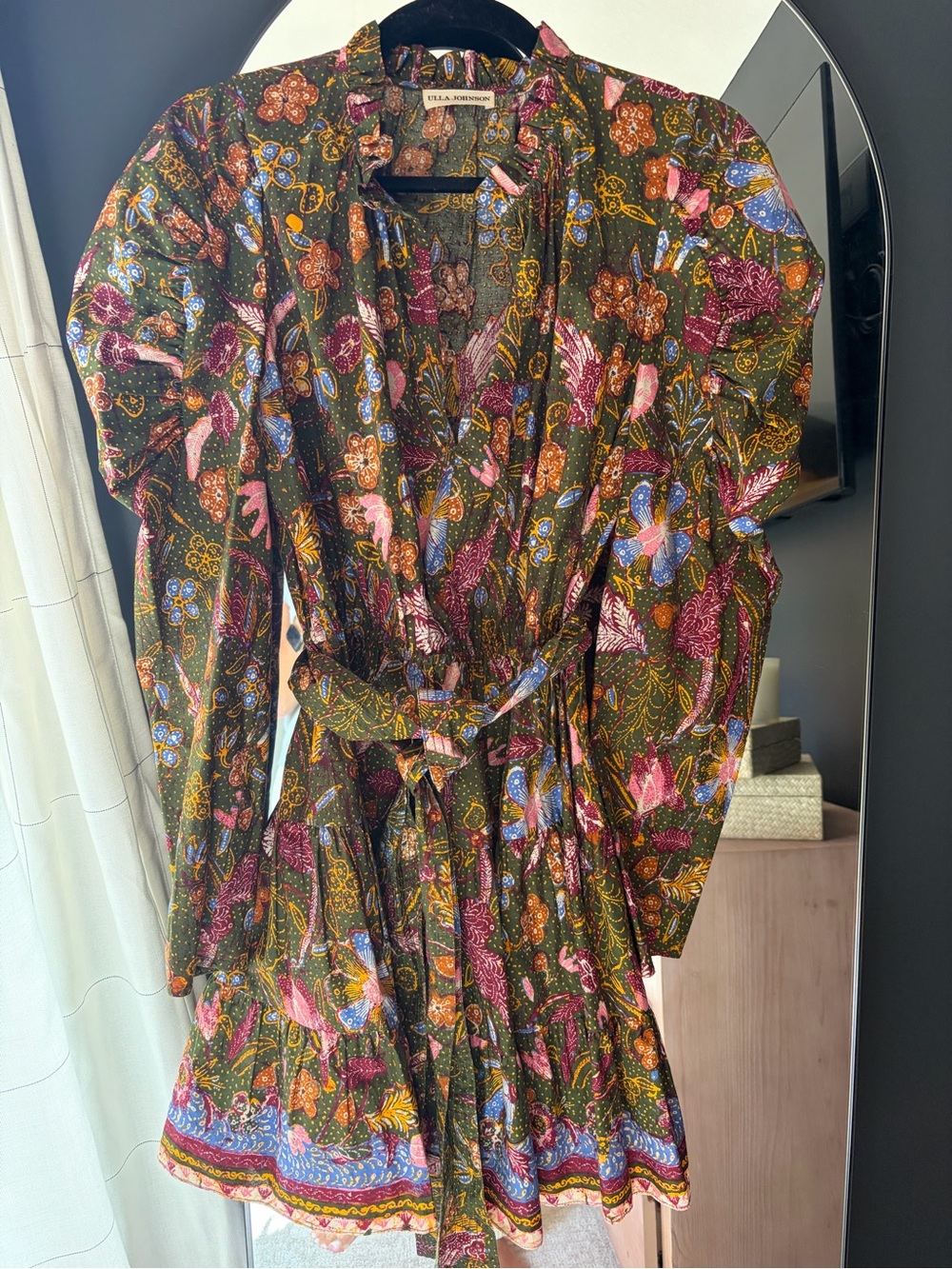 Ulla Johnson Green Floral Naima Mini Dress